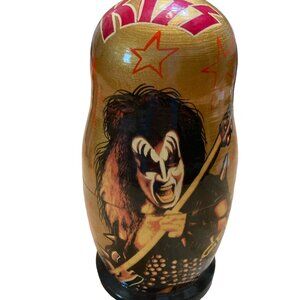 Matryoshka Russian KISS Nesting Dolls Painted Wood Vintage